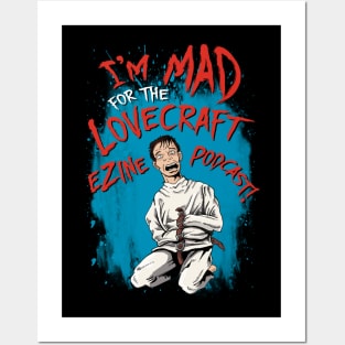 Lovecraft eZine Podcast - red text, blue background Posters and Art